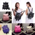 Owl Pattern Shoulder Bag Female PU Personality Backpack - Image 3