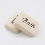 2 PCS Embroidered Fiber Fabric Sponge Block Exfoliating Bath Wipe