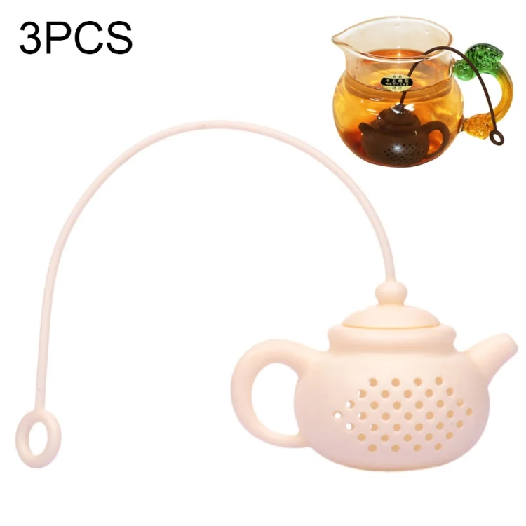 TBD0184742701B.webp 3 PCS Creative Silicone Tea Bag Tea Pot Shape Tea Filter Safely Cleaning Infuser - Image 1