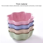 5 PCS Creative Plum Shape Dishes Wheat Straw Seasoning Dish Snack Plate Chili Sauce Ketchup Dressing Salt Dish,Size:7x7x2.5cm - Image 3