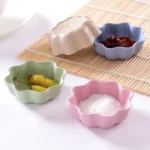 5 PCS Creative Plum Shape Dishes Wheat Straw Seasoning Dish Snack Plate Chili Sauce Ketchup Dressing Salt Dish,Size:7x7x2.5cm - Image 5