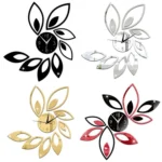 Flower Art Modern Design DIY Removable 3D Crystal Mirror Wall Clock Wall Sticker Living Room Bedroom Decor - Image 2