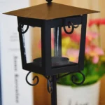 Glass Retro Wrought Iron Street Lamp Candle Holder Home Wedding Decoration - Image 3