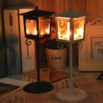 Glass Retro Wrought Iron Street Lamp Candle Holder Home Wedding Decoration - Image 4