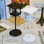 Glass Retro Wrought Iron Street Lamp Candle Holder Home Wedding Decoration - Image 5
