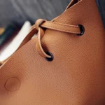 2 in 1 Soft Leather Women Bag Set Luxury Fashion Design Shoulder Bags Big Casual Bags Handbag - Image 4