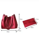 2 in 1 Soft Leather Women Bag Set Luxury Fashion Design Shoulder Bags Big Casual Bags Handbag - Image 8