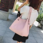 2 in 1 Soft Leather Women Bag Set Luxury Fashion Design Shoulder Bags Big Casual Bags Handbag - Image 9