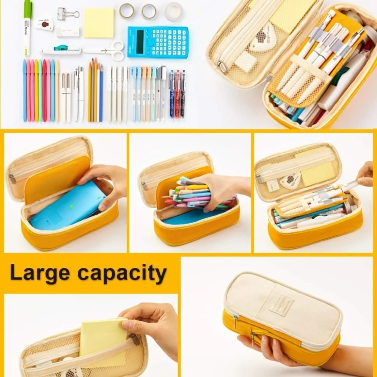 TBD0190103101D_4.webp Simple Primary Junior High School Student Stationery Bag Flexible Pencil Case Large Capacity Mesh Pencil Case - Image 5