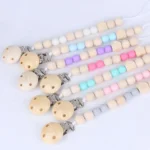 Baby Pacifier Clip Chain Wooden Holder Soother Pacifier Clips Leash Strap Nipple Holder for Infant Feeding - Image 2