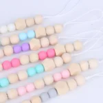 Baby Pacifier Clip Chain Wooden Holder Soother Pacifier Clips Leash Strap Nipple Holder for Infant Feeding - Image 3