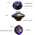 LED Water Wave Laser Starry Sky Projector Light USB Remote Control Bluetooth Voice Control Laser Light Rotating Magic Ball Light - Image 2