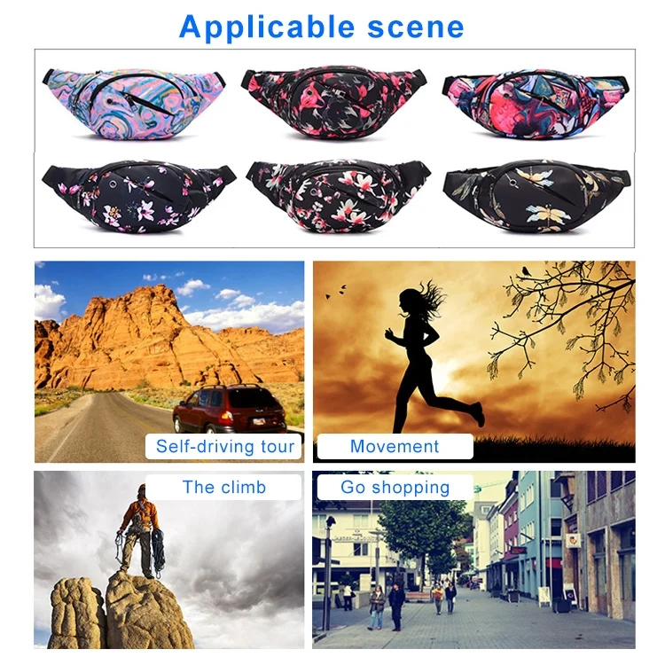 TBD0190603401A_5.webp Color Printing Multi-function Casual Pockets Ladies Outdoor Purse Waist Bag - Image 6