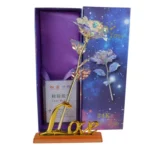Valentine Day Creative Gift 24K Foil Plated Rose Gold Rose Lasts Forever Love Wedding Decor Lighting Rose - Image 5