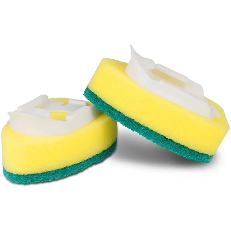 TBD0191012601A_1.webp Kitchen Plastic Long Handle Cleaning Brush Automatic Adding Liquid Brush Removable Sponge Brush - Image 2