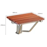 Folding Solid Wood Wall Mounted Relaxation Shower Chair - Image 3