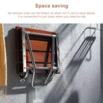 Folding Solid Wood Wall Mounted Relaxation Shower Chair - Image 5