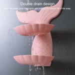 Bathroom Punch-free Double-layer Soap Box Without Trace Wall Hanging Drain Soap Holder, Random Color Delivery - Image 5