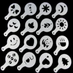 32 PCS Coffee Stencil Filter Coffee Maker Cappuccino Mold Templates Strew Flowers Pad Spray Art Baking Tools - Image 2