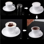 32 PCS Coffee Stencil Filter Coffee Maker Cappuccino Mold Templates Strew Flowers Pad Spray Art Baking Tools - Image 3