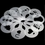 32 PCS Coffee Stencil Filter Coffee Maker Cappuccino Mold Templates Strew Flowers Pad Spray Art Baking Tools - Image 4