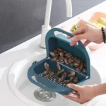 Kitchen Household Creative Folding Fruit Basket Plastic Vegetable Draining Basket - Image 7