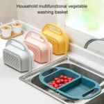 Kitchen Household Creative Folding Fruit Basket Plastic Vegetable Draining Basket - Image 8