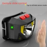 T09-COB LED Glare Headlight Outdoor Lighting USB Charging Sensor Red Light Night Running Mini Fishing Headlight - Image 3