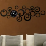Wall Clock 3D Three-dimensional Acrylic Fashion Mirror Wall Stickers Clock DIY Circle Combination Decorative Clock