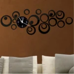 Wall Clock 3D Three-dimensional Acrylic Fashion Mirror Wall Stickers Clock DIY Circle Combination Decorative Clock - Image 2