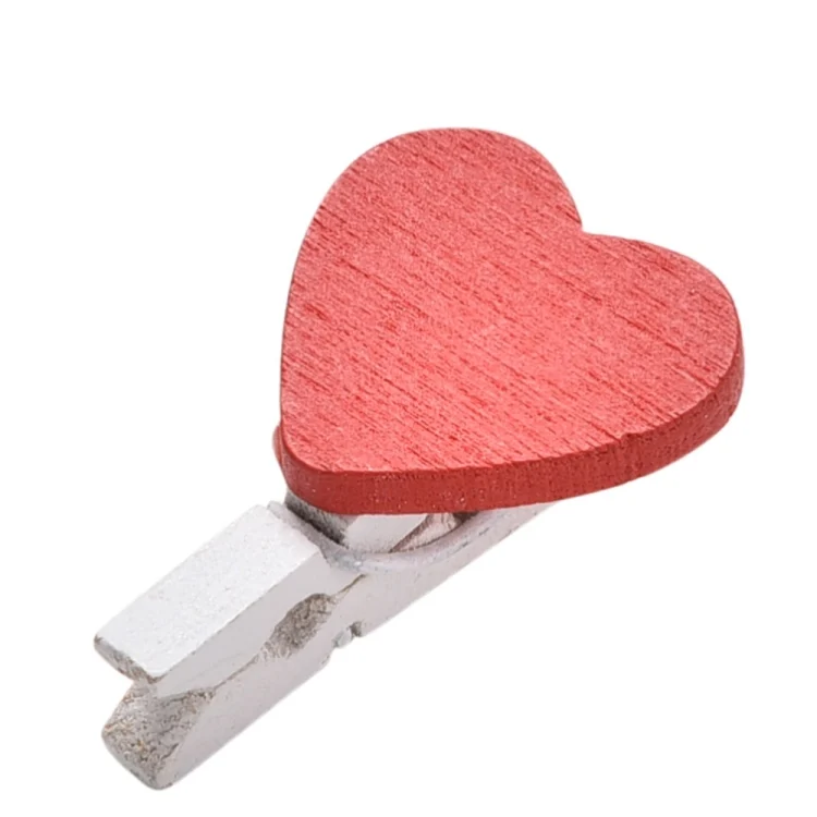 TBD01921380_2.webp 50 PCS Mini Red Heart Love Wooden Photo Paper Peg Pin Clothespin Craft Postcard Clips - Image 3