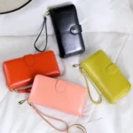 Ladies Oil Wax Leather Retro Long Large Capacity Multifunctional Wallet Clutch Bag - Image 3