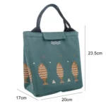 Portable Lunch Bag Oxford Cloth Fish Pattern Large Capacity Container Thermal Insulated Cooler - Image 2