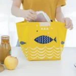 Portable Lunch Bag Oxford Cloth Fish Pattern Large Capacity Container Thermal Insulated Cooler - Image 6