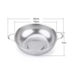 Stainless Steel Round Wash Basket Binaural Wash Rice Basket Drain Basin - Image 2
