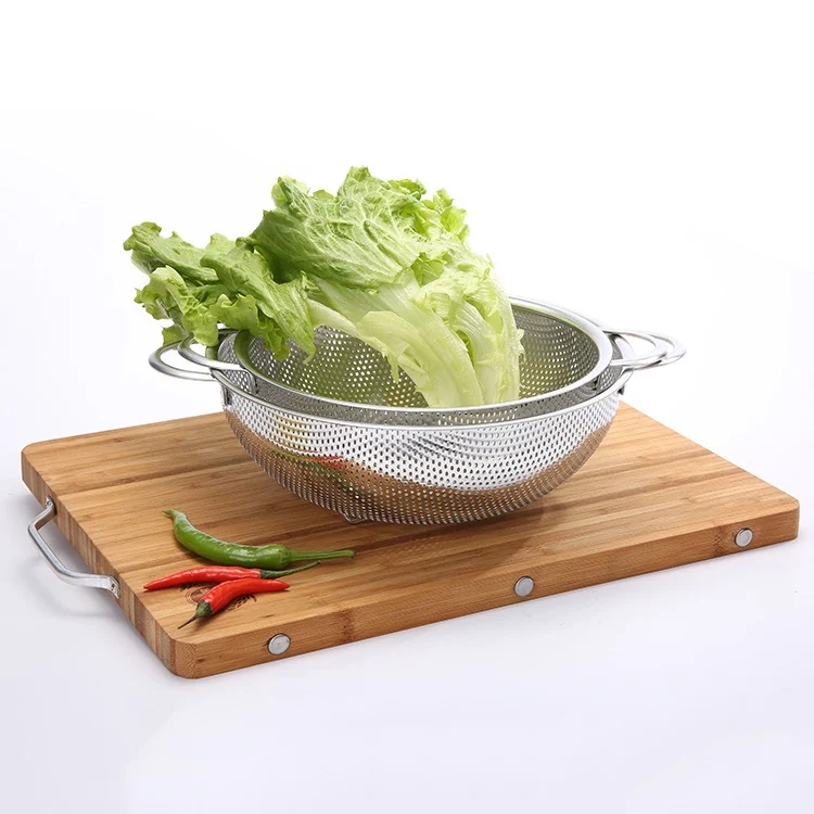 TBD0194832501_3.webp Stainless Steel Round Wash Basket Binaural Wash Rice Basket Drain Basin - Image 4