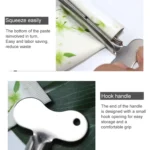 3 PCS Stainless Steel Squeezing Toothpaste Device Hair Key Squeegee Dyeing Tool Semicircular Metal Squeezer - Image 4