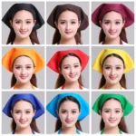 Waiter Men and Women Kitchen Work Turban Hat Triangle Scarf Chef Hat - Image 6