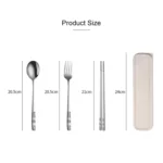 Stainless Steel Tableware Student Office Worker Portable Tableware Set - Image 4