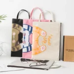Cute Small Fresh Cartoon Cat A4 File Bag School Office Supplies Canvas Storage Bag - Image 3