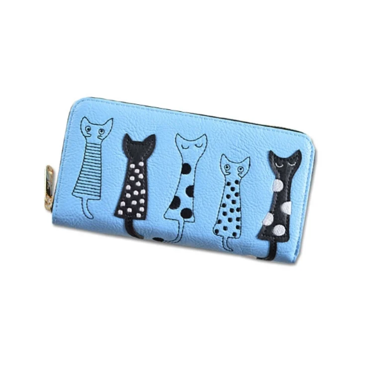 Cat Pattern Coin Purse Leisure Wallet Card Holders Handbag PU Leather Woman Wallet
