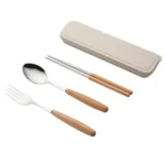 3 in 1 Spoon Chopsticks Fork Cutlery Set Three-piece Creative Work Students Portable Tableware