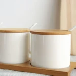 3pcs / Set Simple Life Creative Ceramics Kitchen Food Containers Organizer Jars For Spices Sugar-bowl Condiment Box Kitchen Storage Bottl - Image 3
