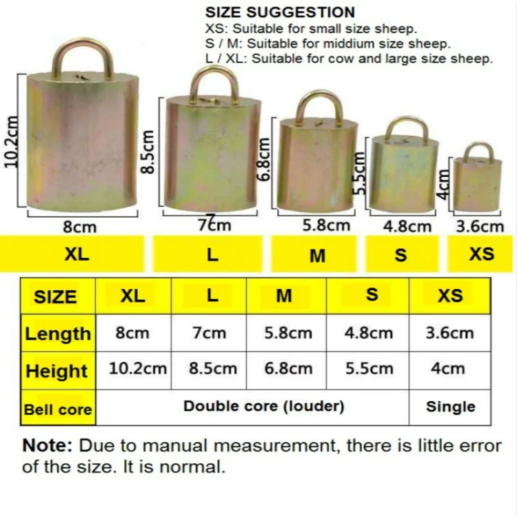 TBD0200228401_6.webp Special Loud Thick Cow Horse Sheep Farm Animals Anti-Lost Loud Bell - Image 7