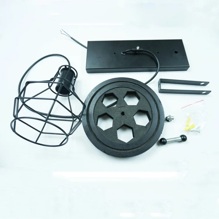 TBD0200871801A_3.webp 40W Grenade Retro Wrought Iron Pulley Lifting Wall Lamp Corridor Aisle Porch Wall Lamp - Image 4