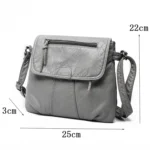 Women Messenger Bags Soft Washed PU Leather Bag Fashion Female Purses and Handbag - Image 6