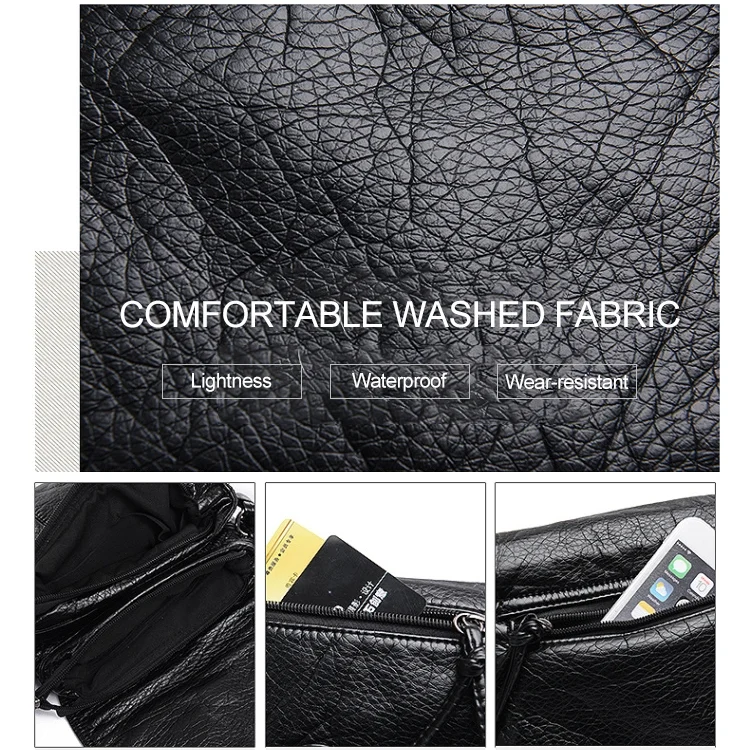 TBD0201098901A_7.webp Women Messenger Bags Soft Washed PU Leather Bag Fashion Female Purses and Handbag - Image 8