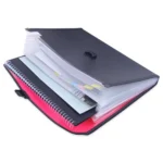 Portable 12-Layer File Pocket A4 Expanding File Classified Folder PP Storage Clip Ticket Package - Image 2