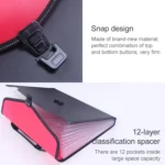 Portable 12-Layer File Pocket A4 Expanding File Classified Folder PP Storage Clip Ticket Package - Image 4