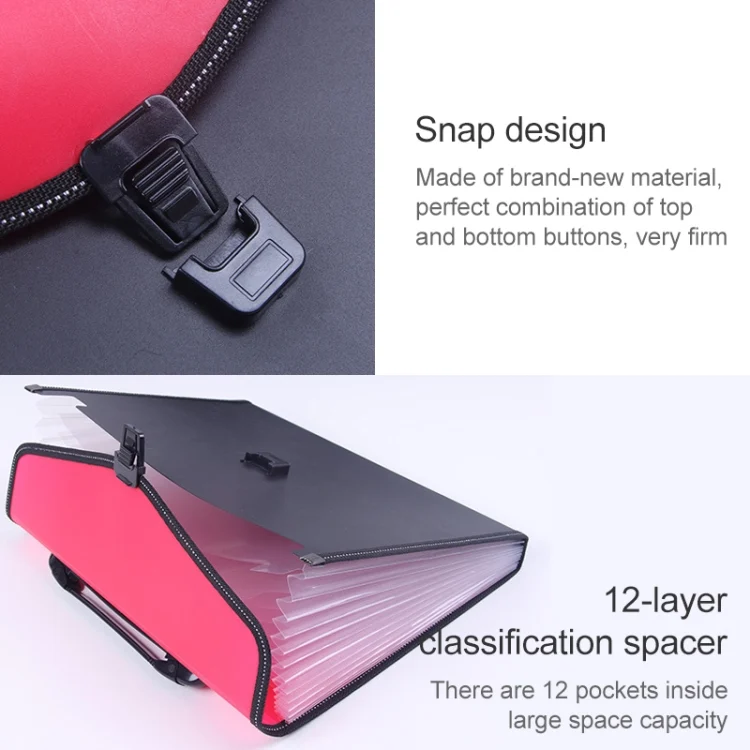 TBD0201586201_B3.webp Portable 12-Layer File Pocket A4 Expanding File Classified Folder PP Storage Clip Ticket Package - Image 4